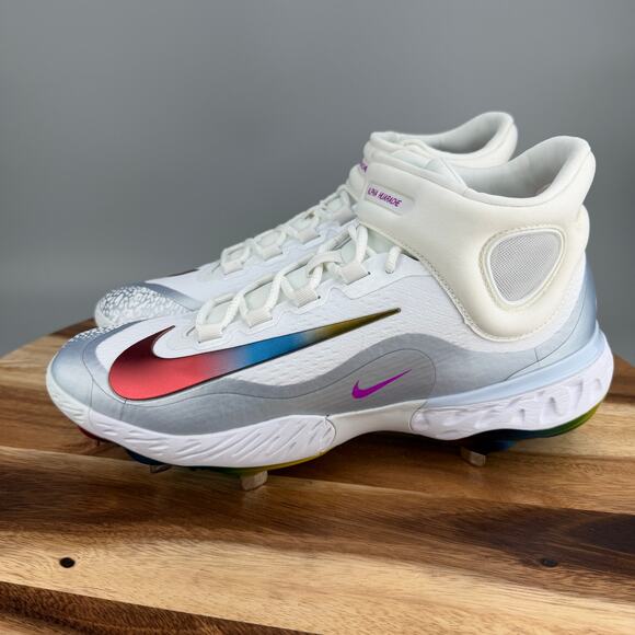 Nike Alpha Huarache Elite Mid- Men\'s 12 White Silver Baseball Cleats FZ3327-001 main image 6